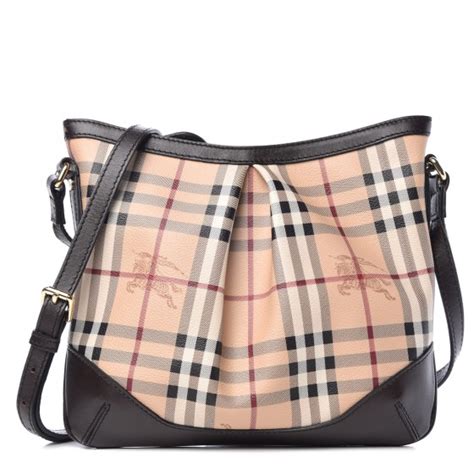 BURBERRY Haymarket Check Hartham Crossbody Chocolate